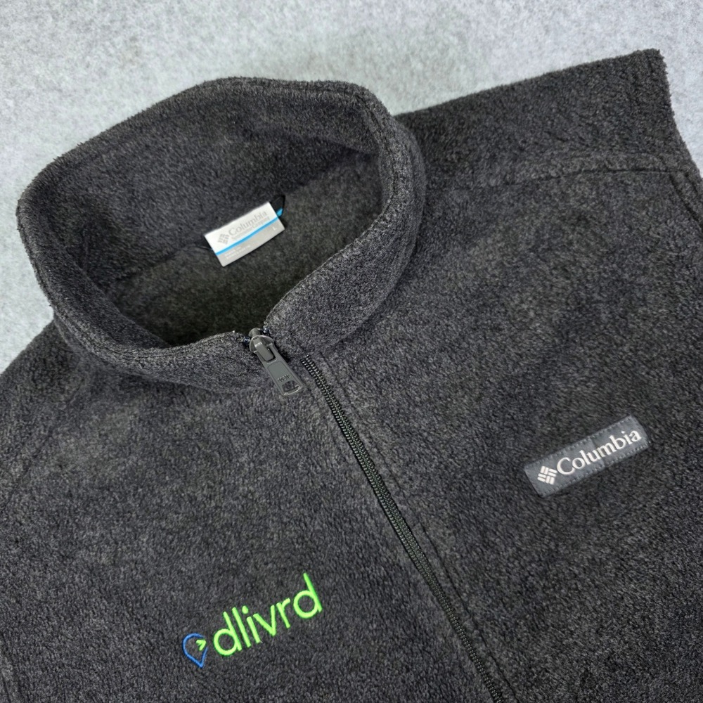 Columbia Fleece Vest Men's Large Gray Full Zip Pockets Sleeveless‎ Outdoors